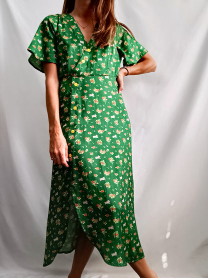 KLING.Vestido largo verde T.s