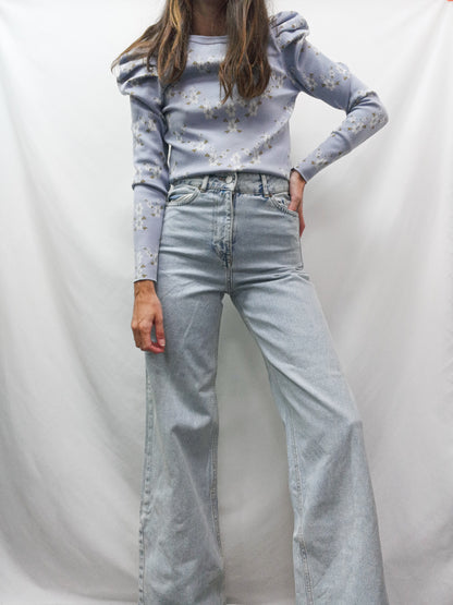 ZARA.Pantalones campana T.34