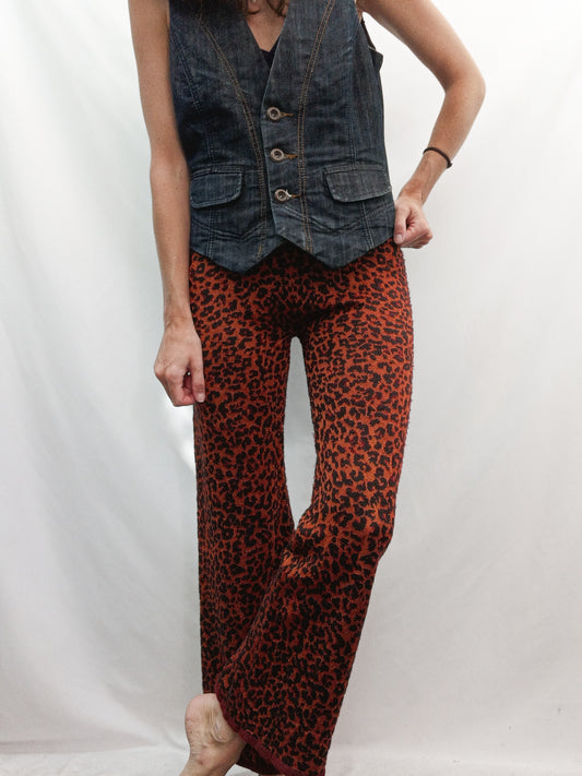 ZARA. Animal print knit trousers Ts