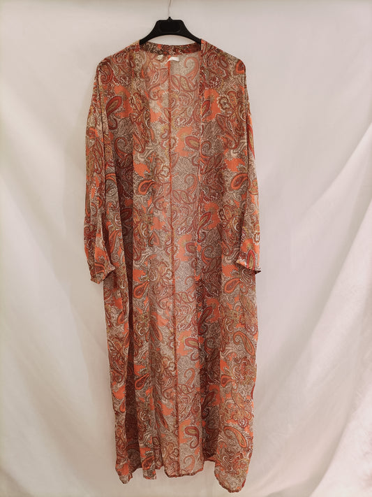 STRADIVARIUS. Kimono fluido naranja T.m