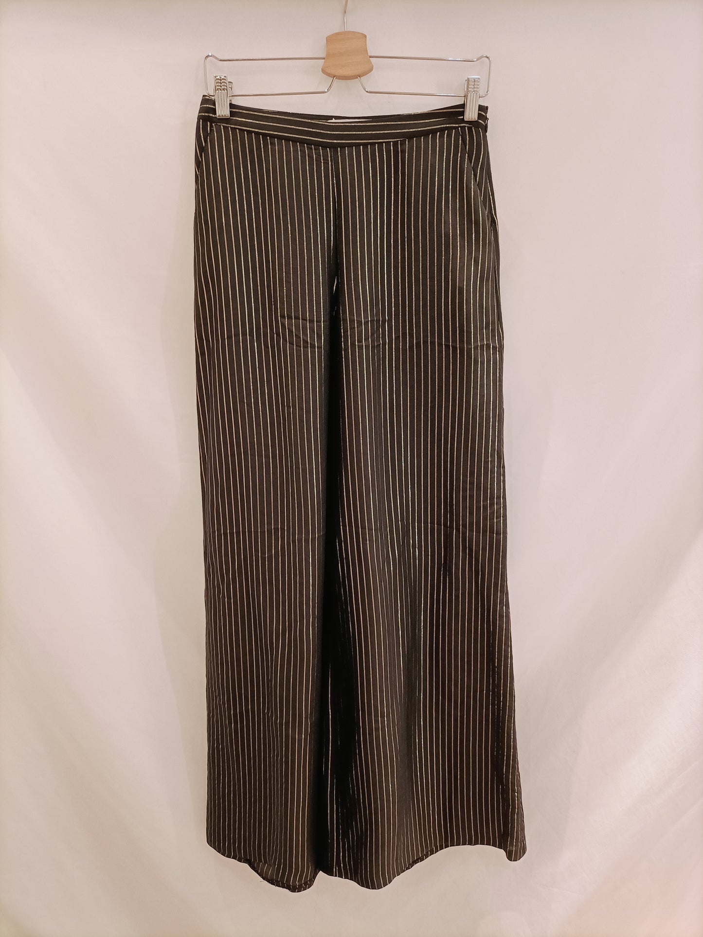 MANGO. Black striped trousers TM