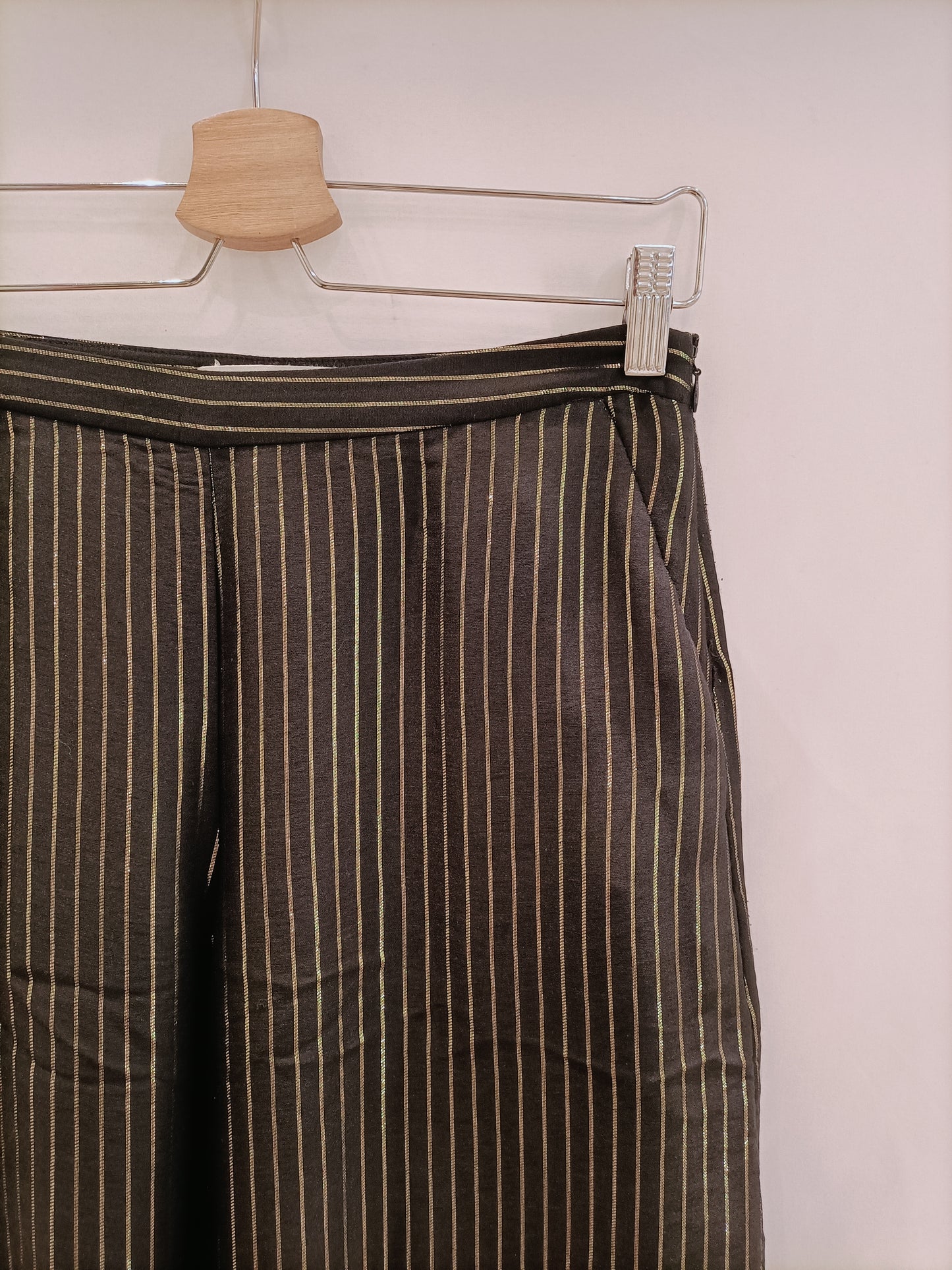 MANGO. Black striped trousers TM