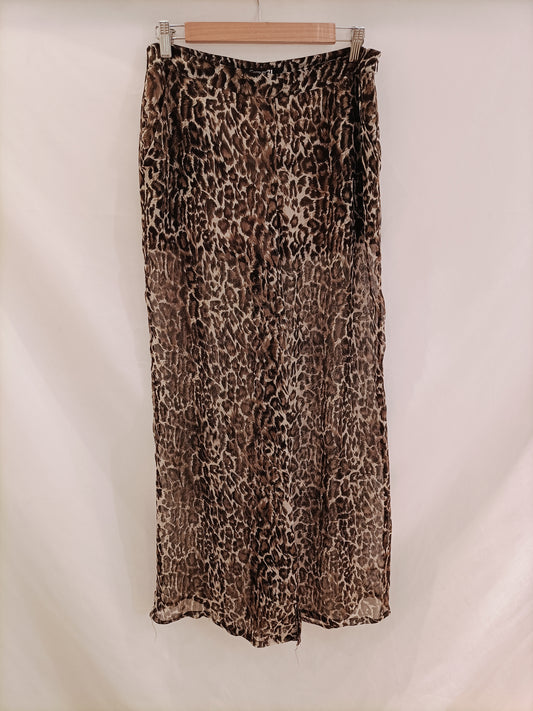 FOREVER21. Pantalón ancho animal print T.m