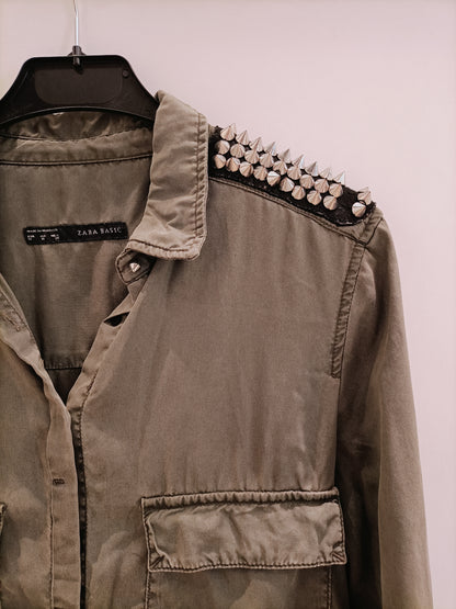 ZARA. Green studded shirt TM
