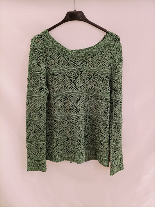 SFERA. Jersey verde punto abierto T.m