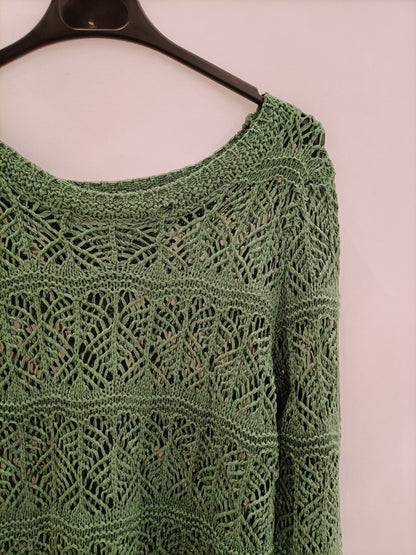 SFERA. Jersey verde punto abierto T.m