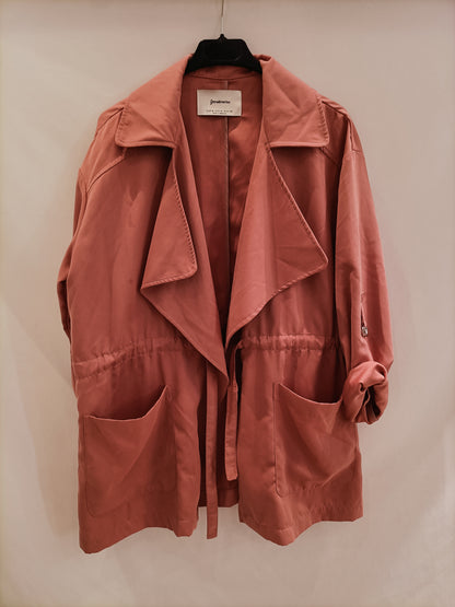 STRADIVARIUS. chaqueta fina rosa T.m