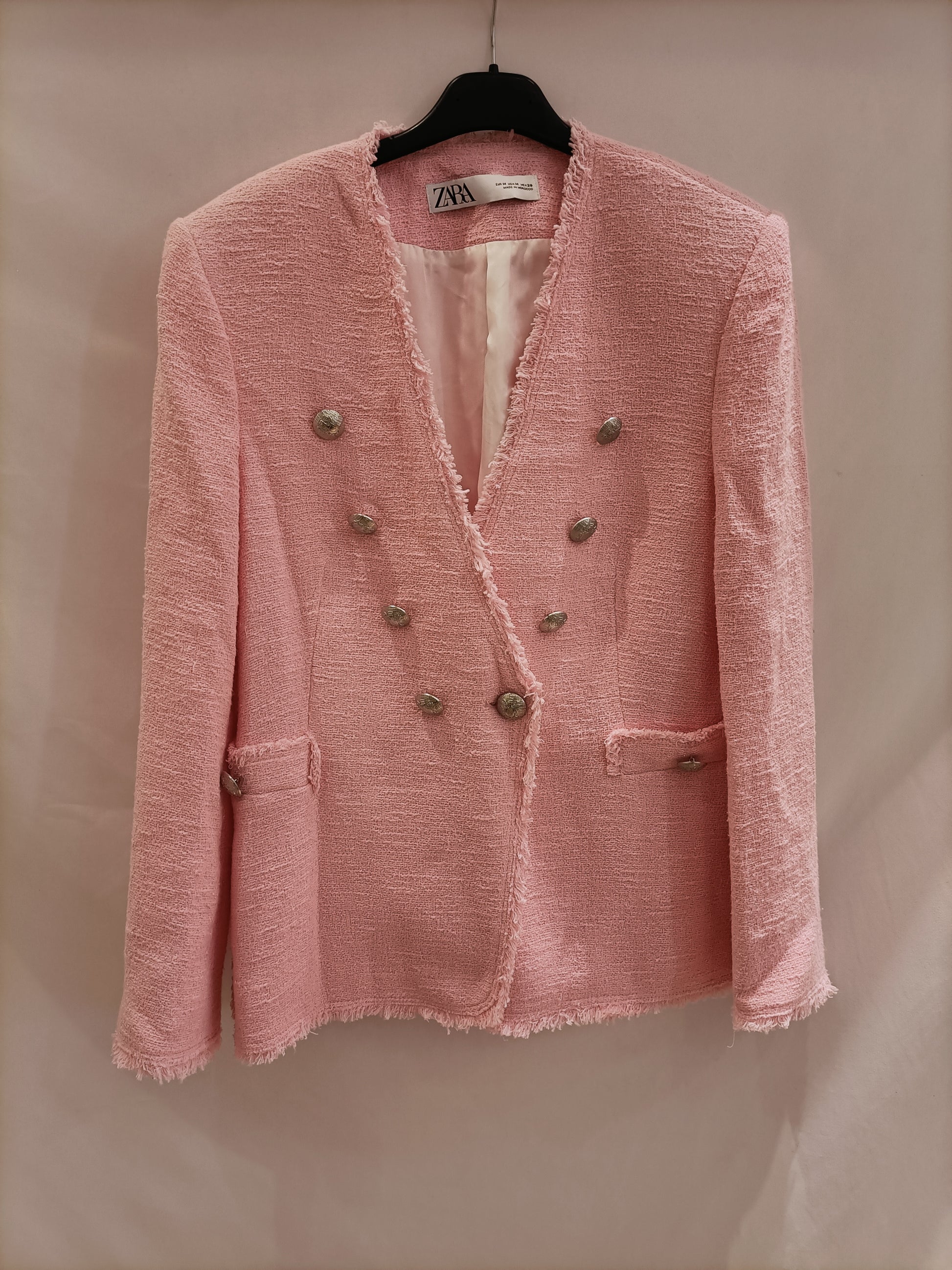 Chaqueta Tweed Zara Zara Chaqueta Rosa Mujer Blazer Rosa Zara De