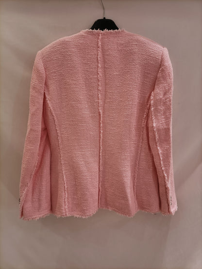 ZARA. Chaqueta rosa tweed T.m