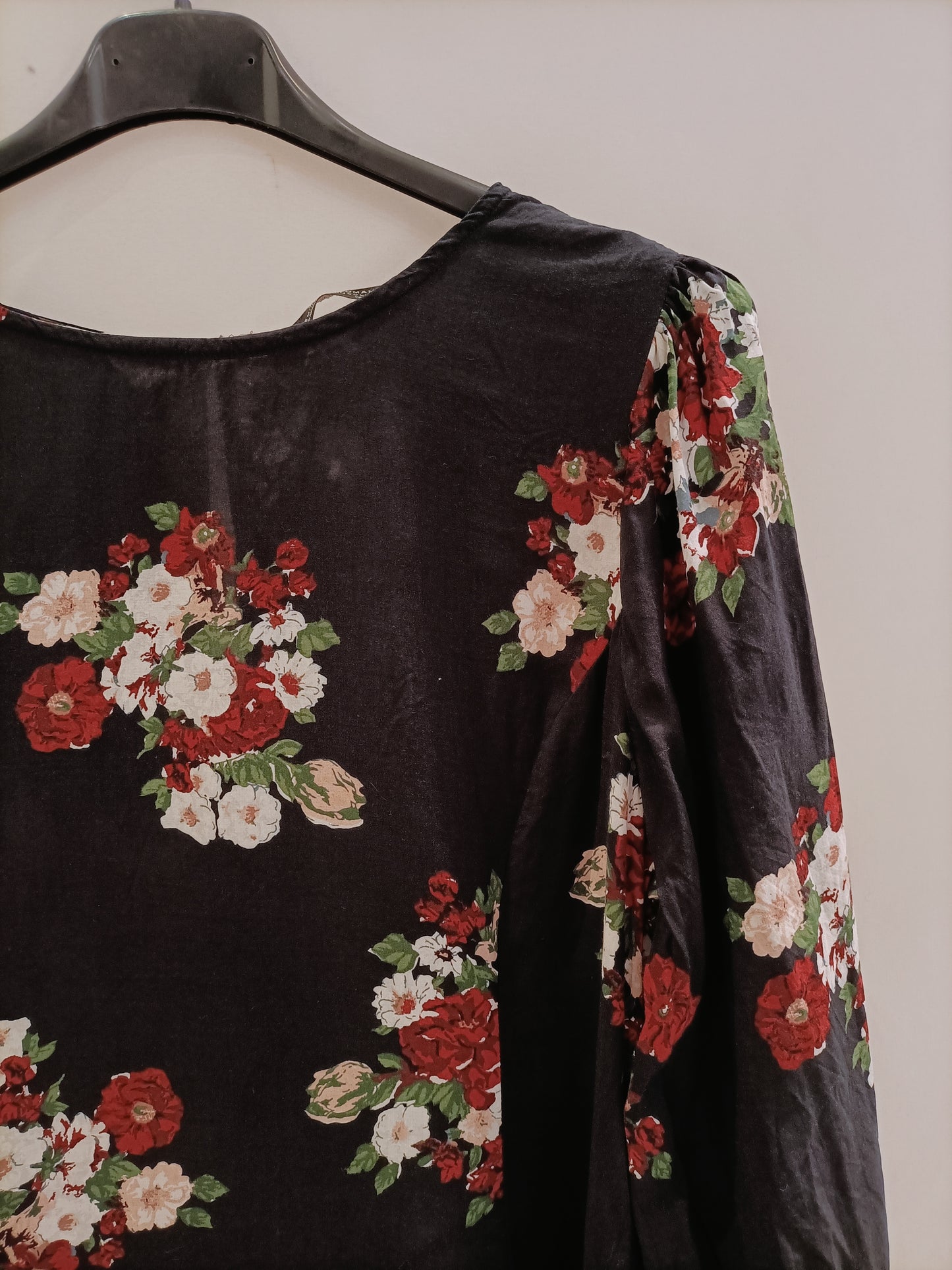 ZARA. Vestido azul flores T.l