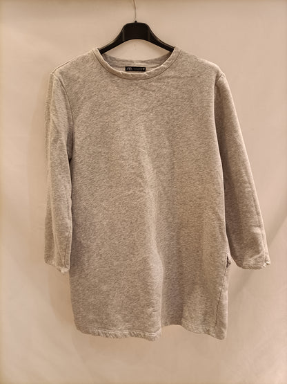 ZARA. Vestido gris sudadera T.m