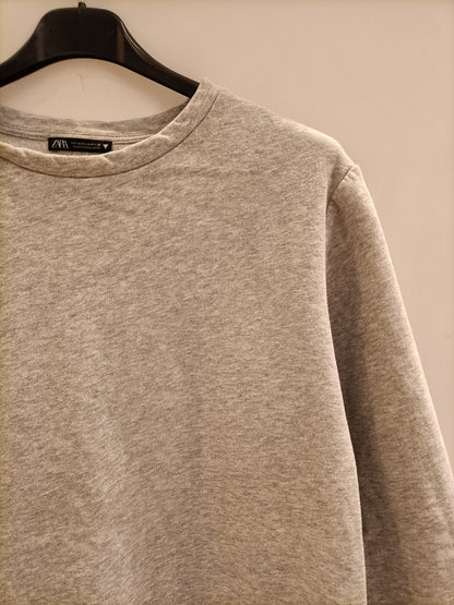 ZARA. Vestido gris sudadera T.m