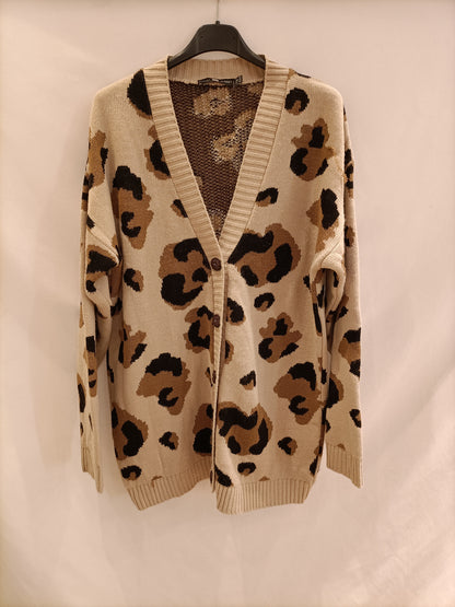 DAYSI. Animal print cardigan, size 42