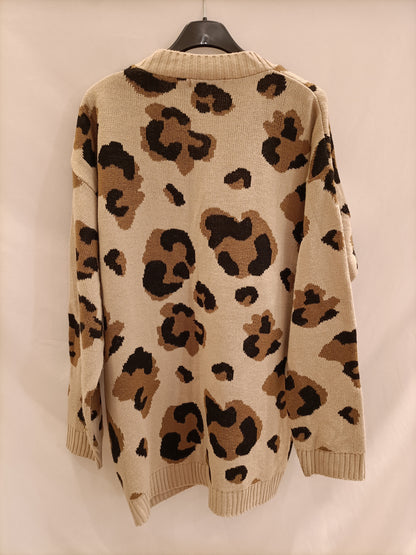DAYSI. Animal print cardigan, size 42