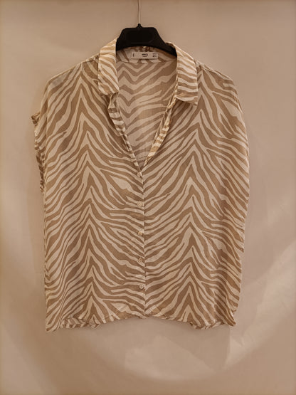 MANGO. Sleeveless print blouse TM