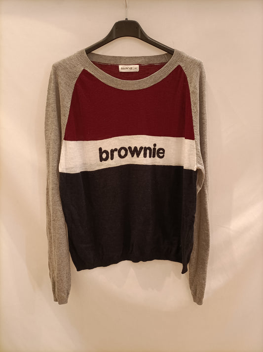 BROWNIE. Fine tricolor sweater Ts/m