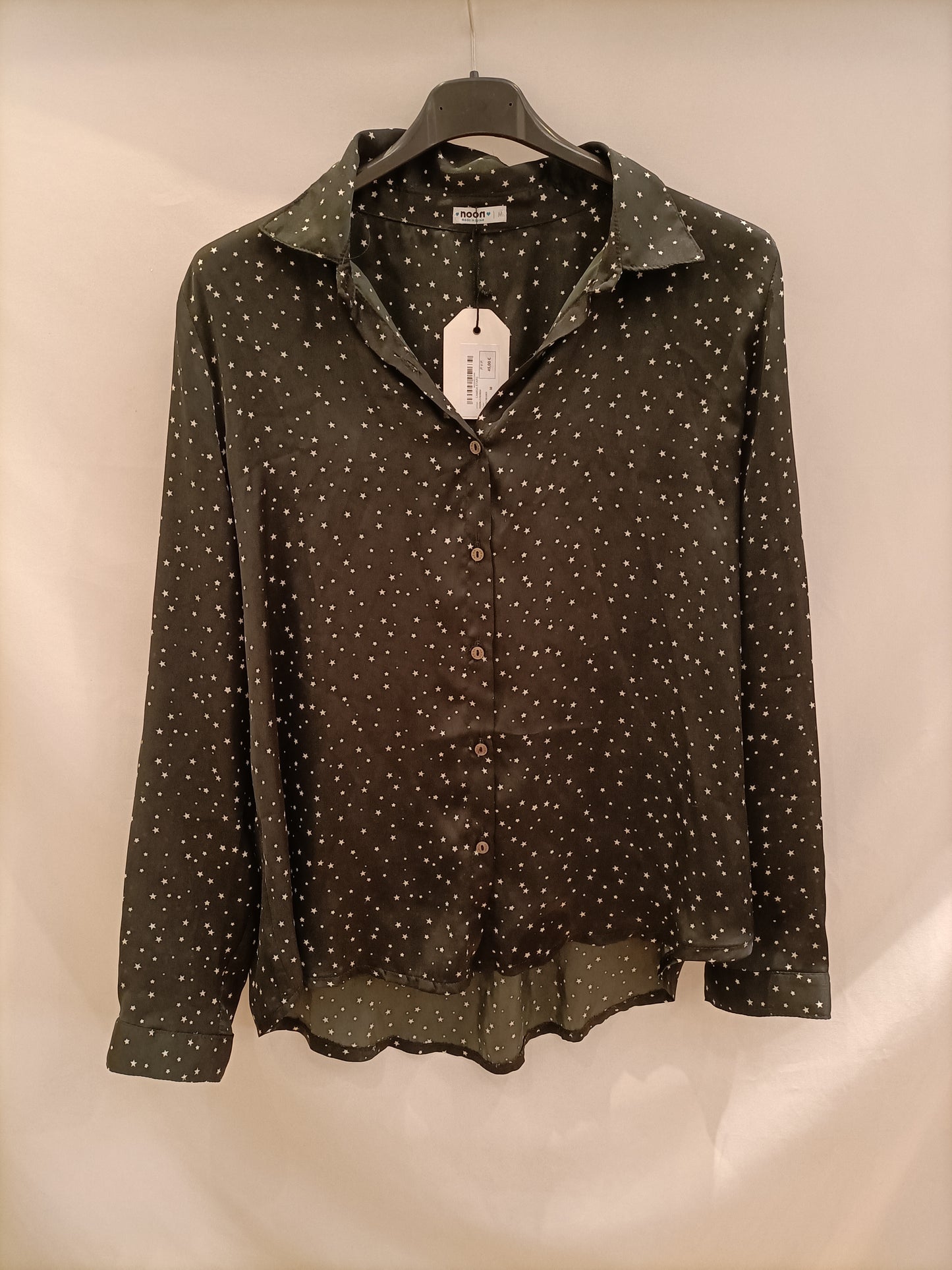 NOON. Black blouse with stars Tm