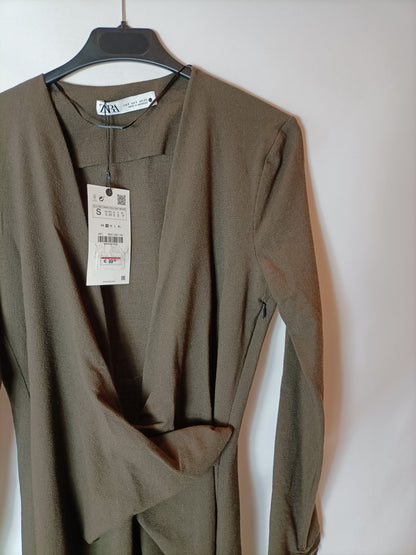 ZARA. Long brown Ts dress