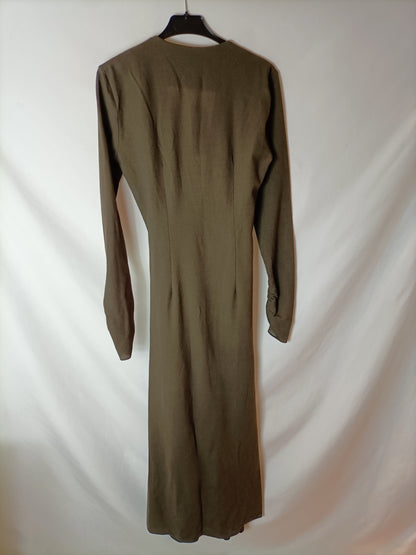 ZARA. Long brown Ts dress