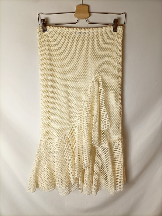 ZARA. Falda midi rejilla T.s