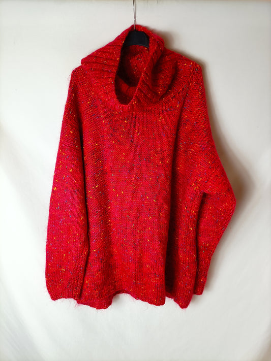 OTRAS. Jersey oversized rojo hilos Tu(m)