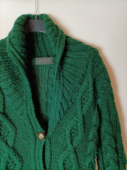 GABY PUJOL. Green buttoned cardigan. Yours