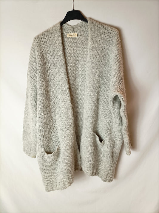 AMERICAN VINTAGE. Cárdigan gris bolsillos. T XS/S