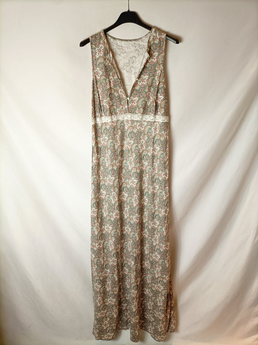 OTRAS. Vestido largo estampado. T S/M