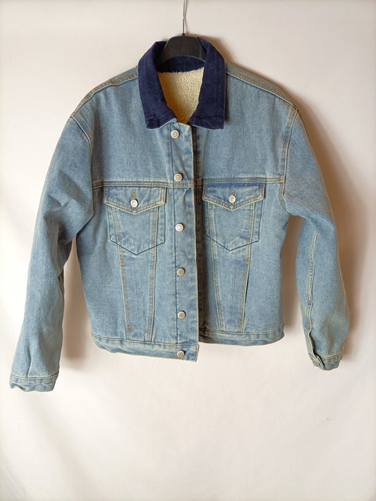 JOHN GALT. Cazadora denim borrego. T S