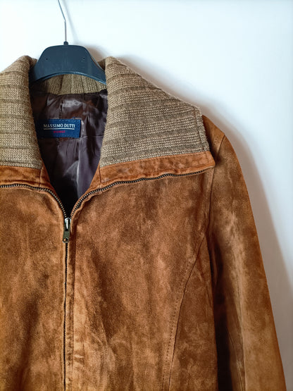 MASSIMO DUTTI. Cazadora piel marrón. T S