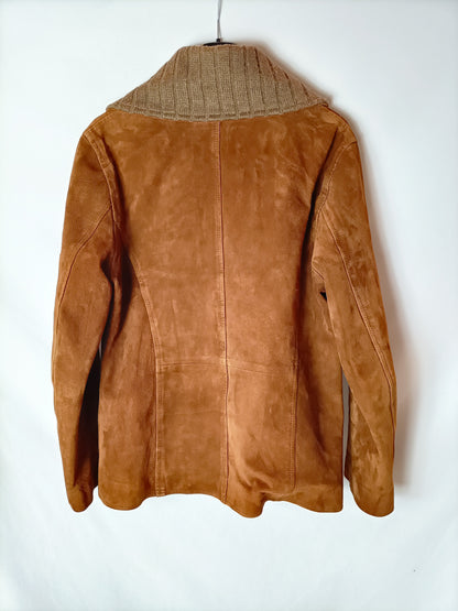 MASSIMO DUTTI. Cazadora piel marrón. T S