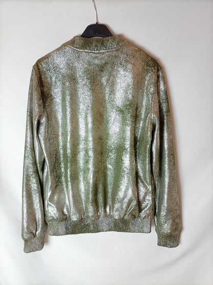 ZARA. Chaqueta estilo bomber metalizada. T XS