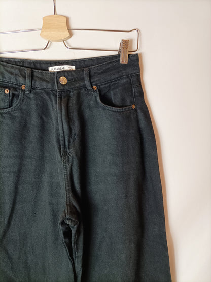 PULL&amp;BEAR. Black wide-leg trousers, size 34