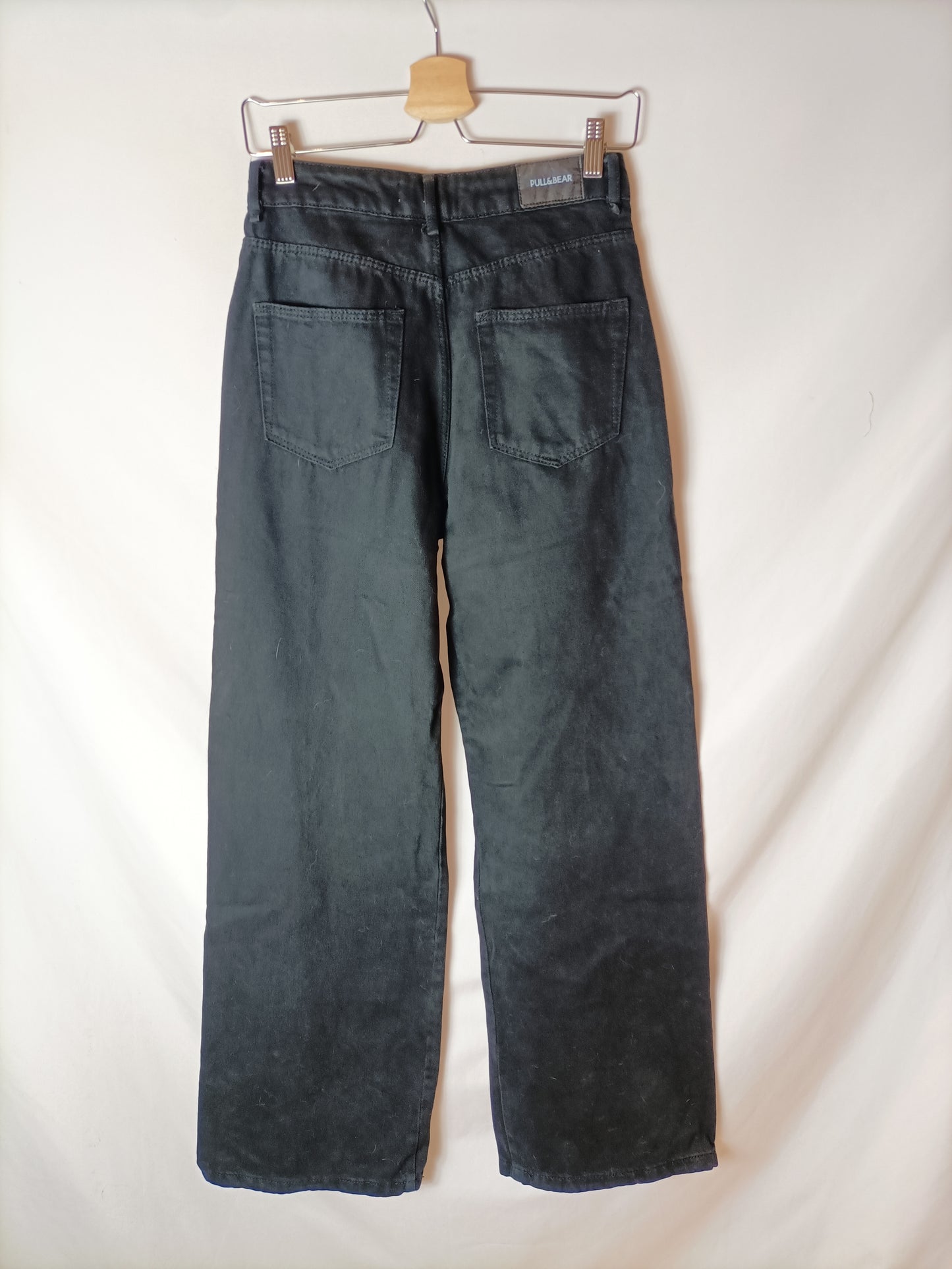 PULL&amp;BEAR. Black wide-leg trousers, size 34