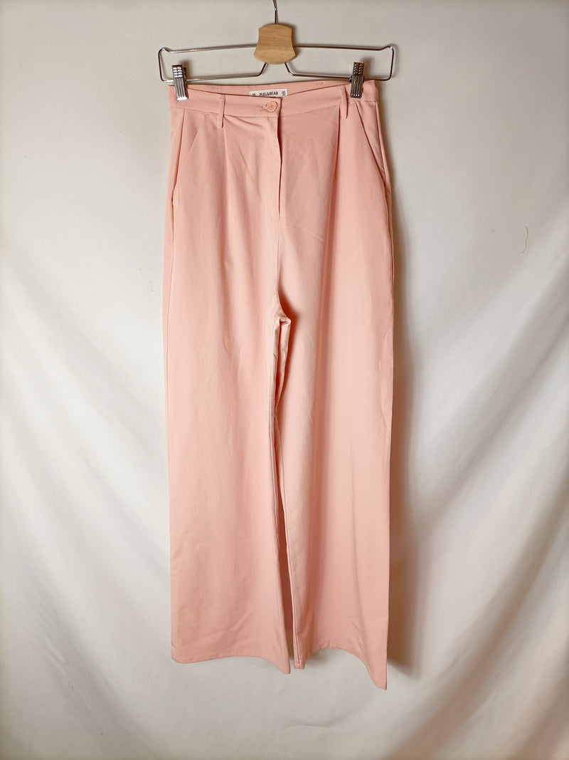 PULL&BEAR.Pantalón ancho rosa T.32