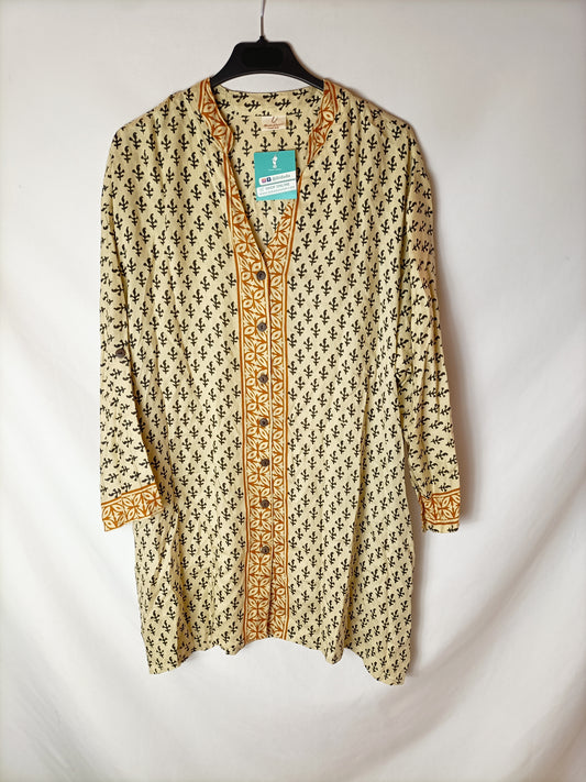 DIDADA. Blusón beige estampado T.u(s/m)
