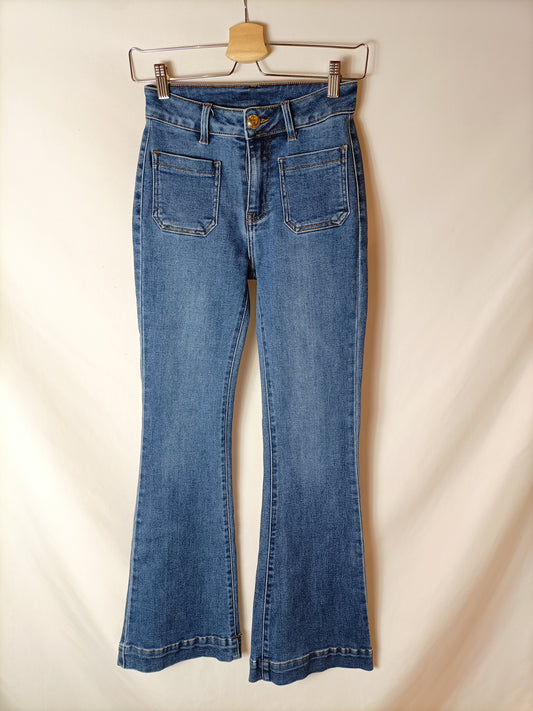 CARLOTA&CO. Pantalón vaquero campana., T S