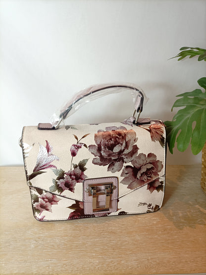 JUSFAB. Bolso rosa flores