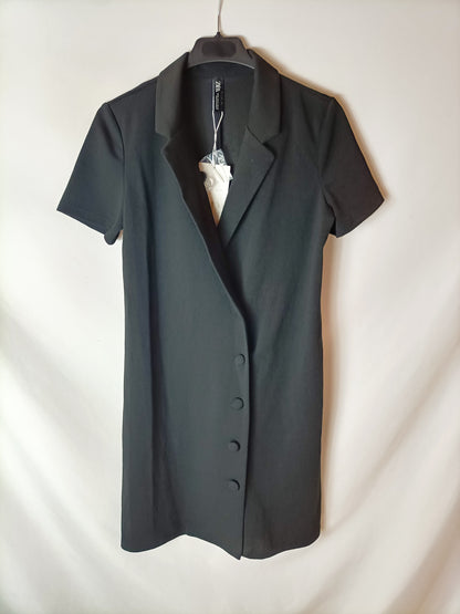 ZARA. Short black buttoned dress Tm