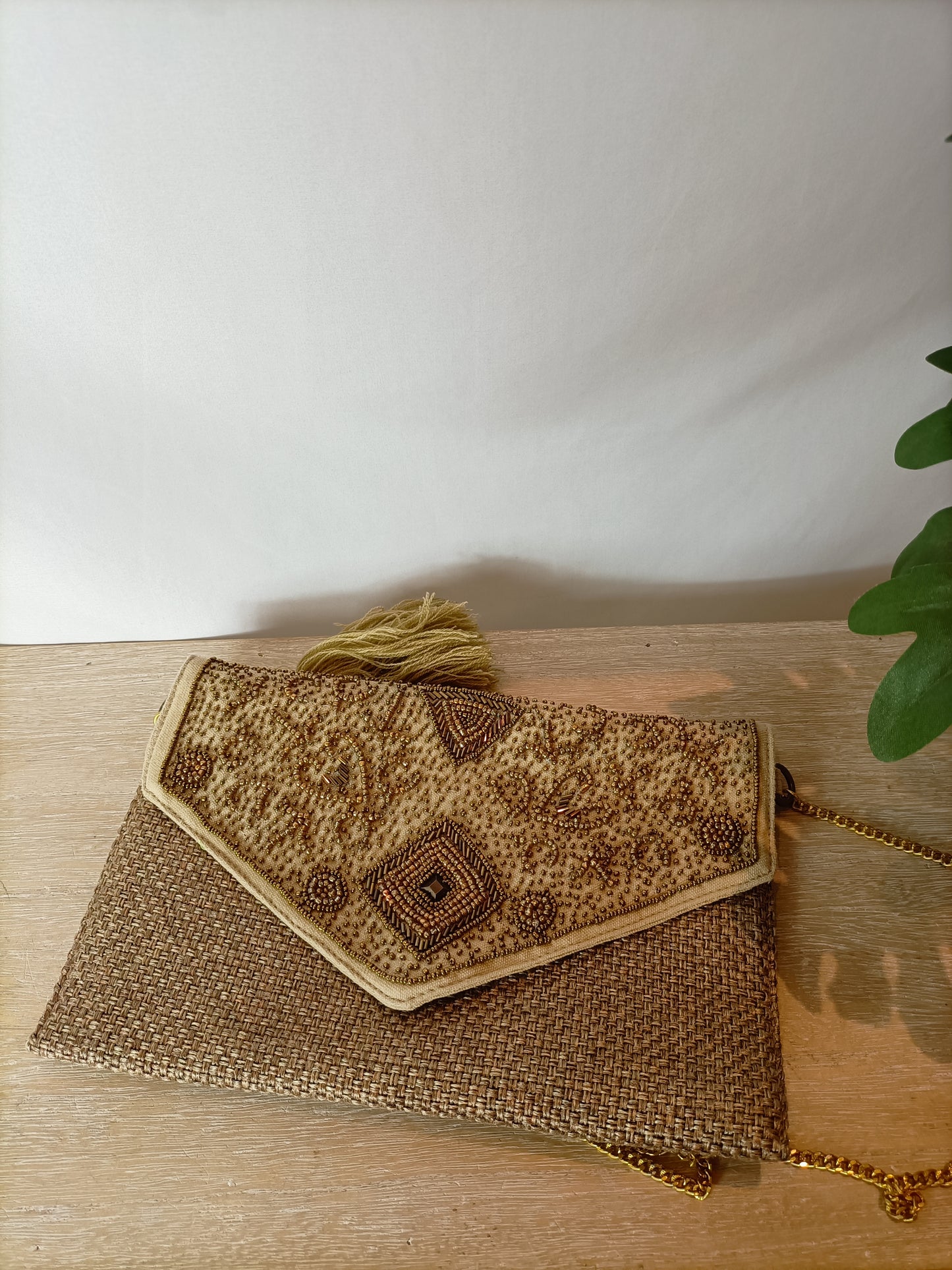 OTHER. Beige rhinestone purse/bag