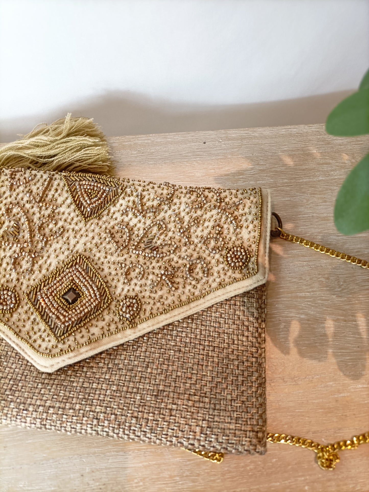 OTHER. Beige rhinestone purse/bag