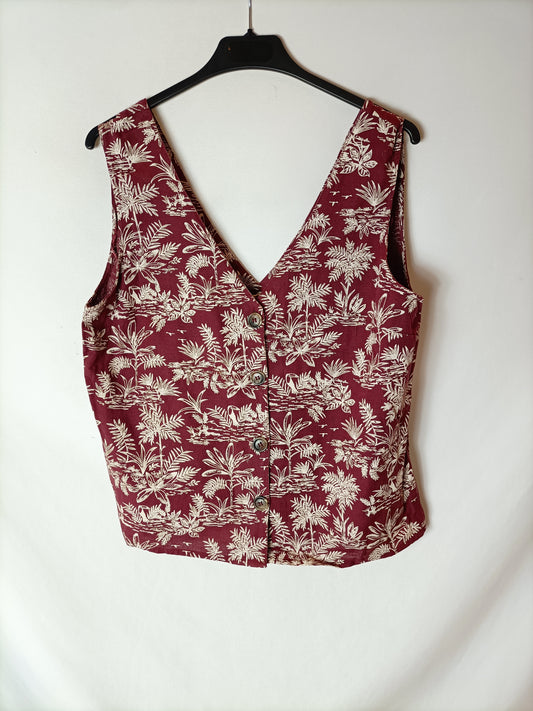 UNIT. Top burdeos flores T.l