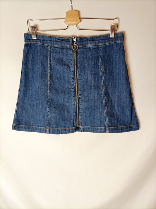 H&M. Falda vaquera cremallera T.40