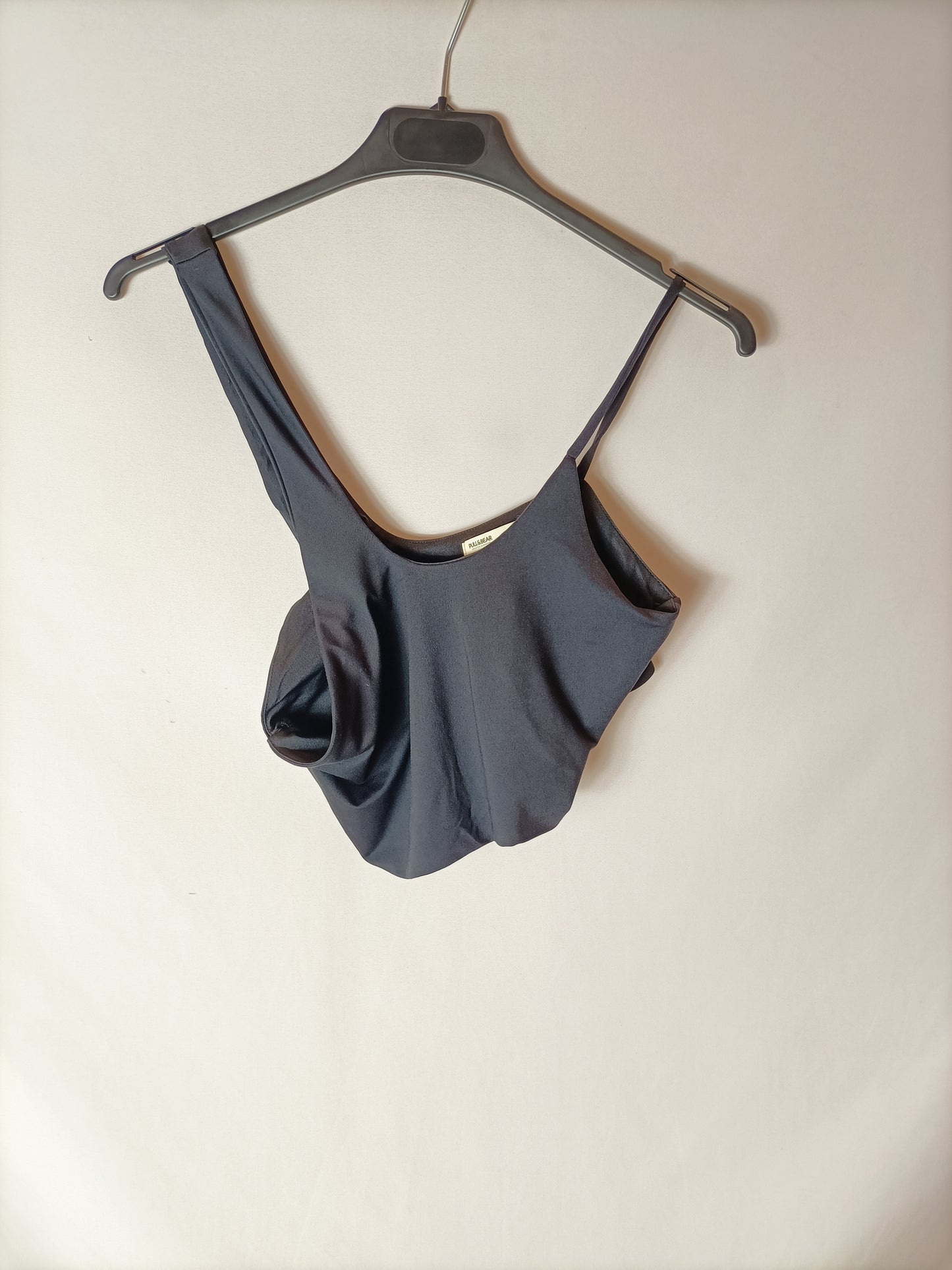 PULL&amp;BEAR. Black Lycra Tm Croptop