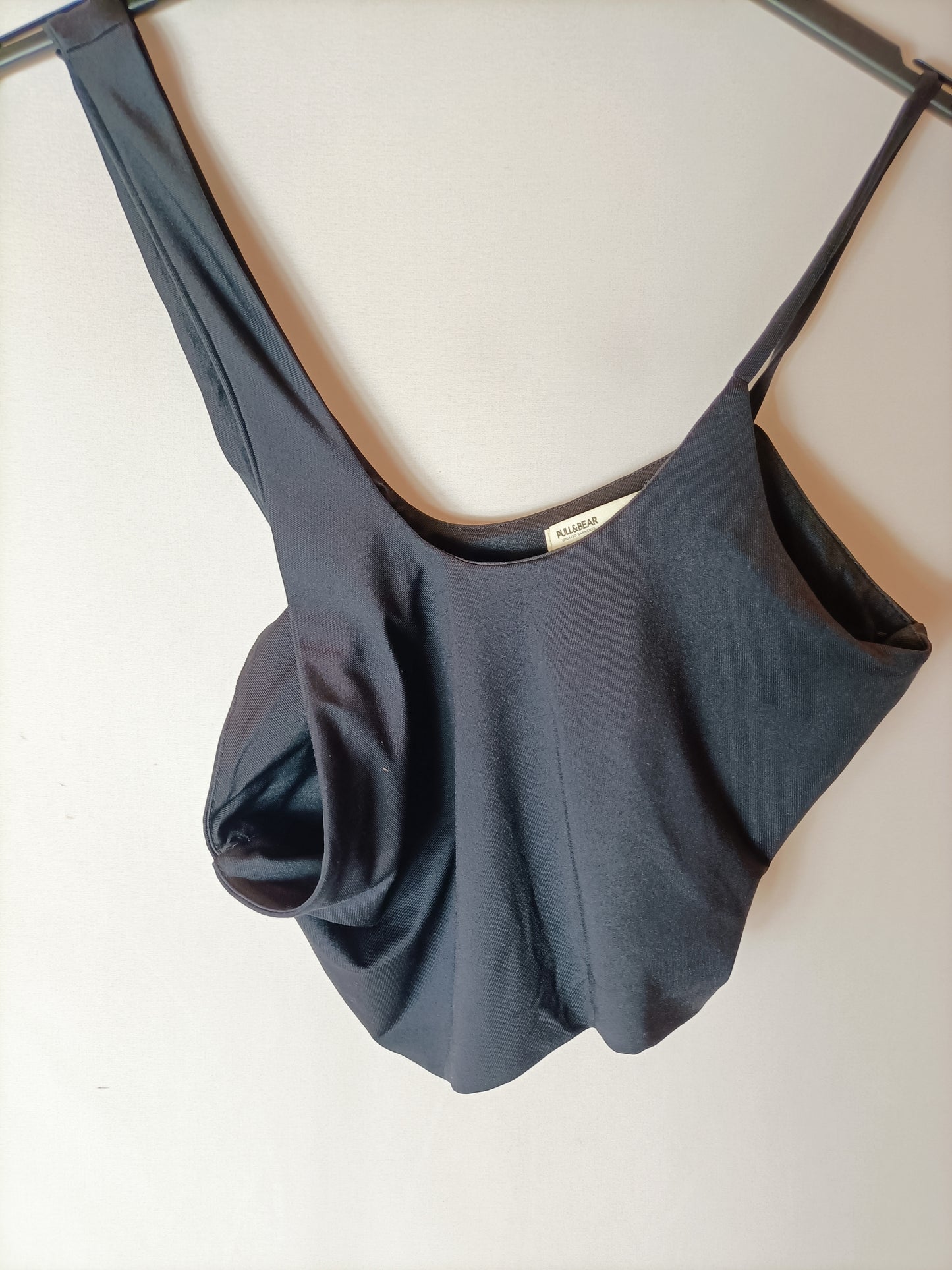 PULL&amp;BEAR. Black Lycra Tm Croptop
