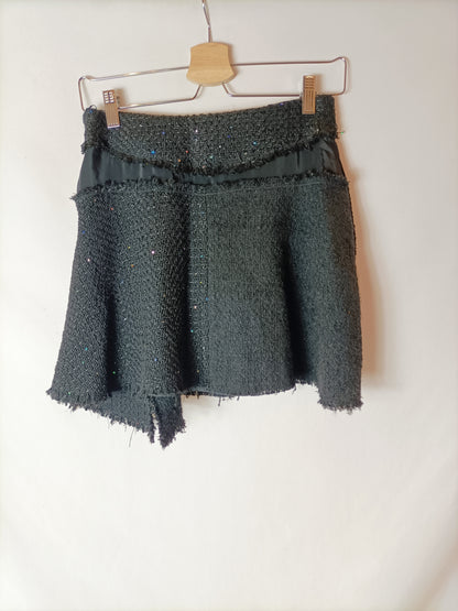 ZARA. Black tweed skirt T.xs