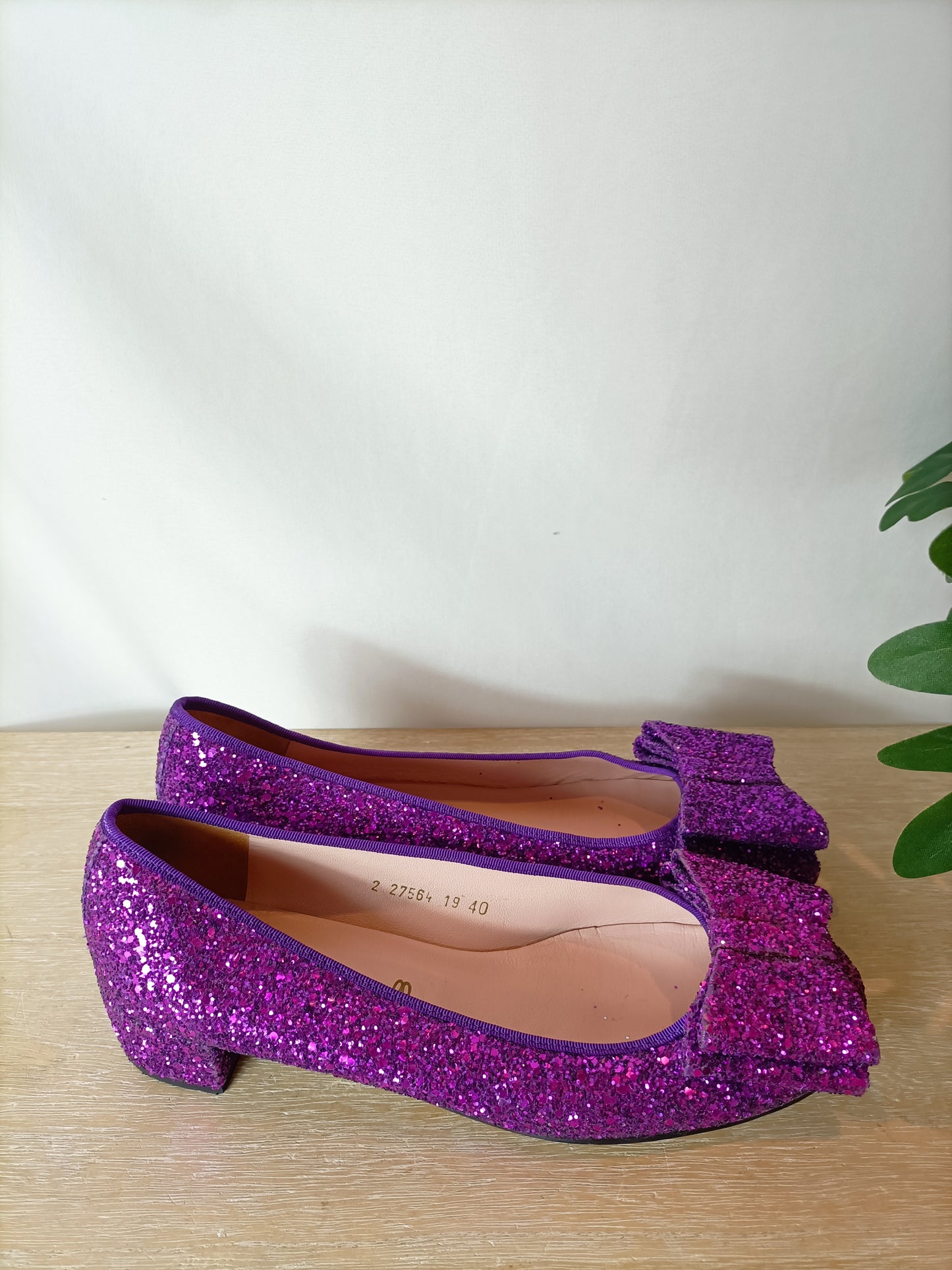 PRETTYBALLERINAS. Bailarinas purpurina morada. T 40