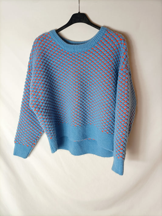 H&M. jersey azul y naranja T.m