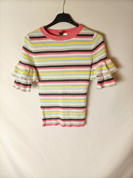 H&amp;M. Ribbed striped top. TS
