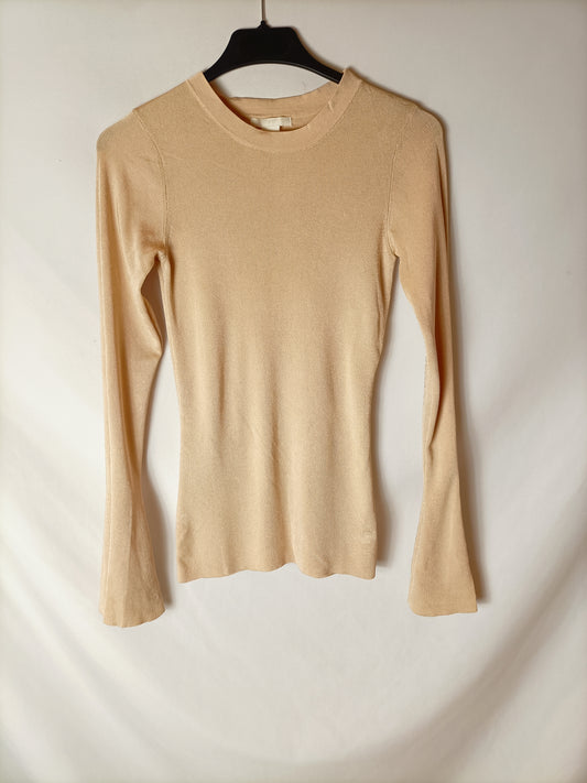 H&M. Top rosa manga larga acampanada T.s